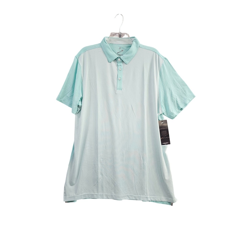 Head Golf Polo Shirt XXL White/Ocean Colorblock Performance UV Stretch 1017-2